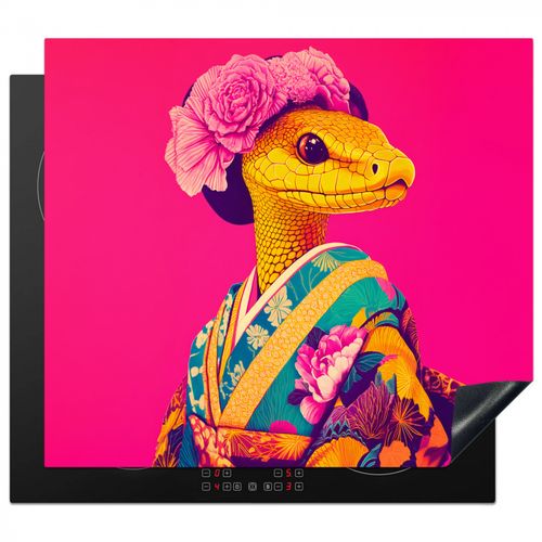 Protezione piano induzione - Lucertola - Fiori - Rosa - Kimono