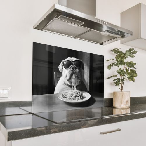 Parafango in alluminio - Cane - Bulldog - Occhiali - Duro - Animali
