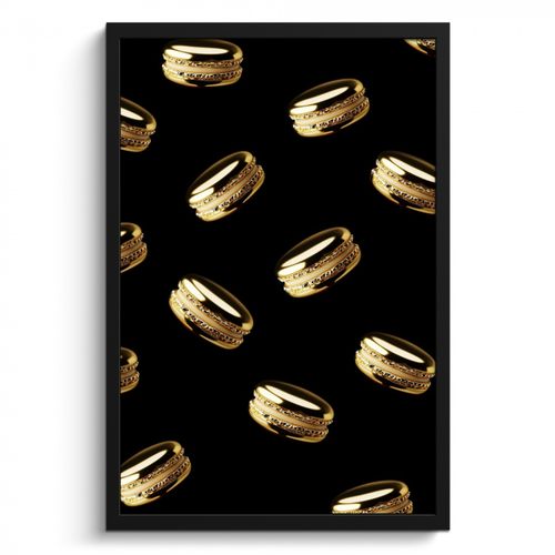 KitchenYeah - Cucina - Cornice per foto - Macaron - Motivo - Oro - Nero