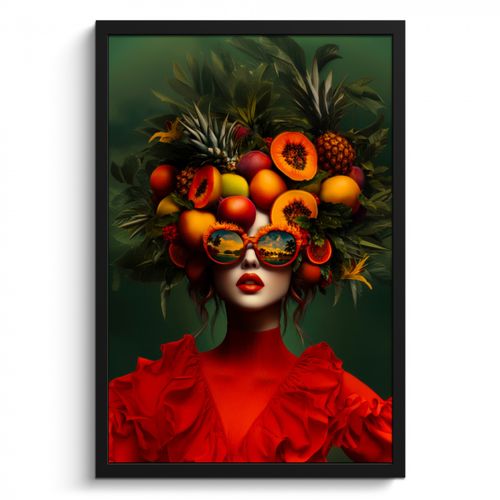 KitchenYeah - Cucina - Cornice per foto - Donna - Frutta - Papaya - Ananas