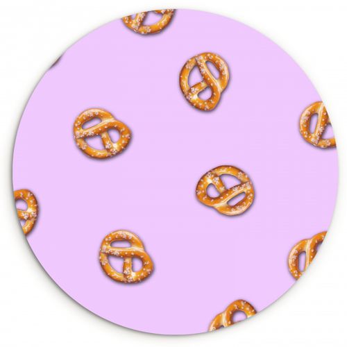 Quadro rotondo - Pretzel - Cibo - Viola