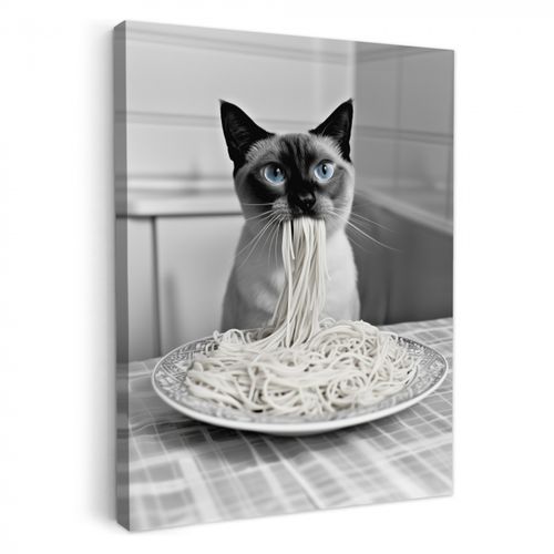 Dipinti su tela - Gatto - Siamese - Bianco e nero - Carino - Animali