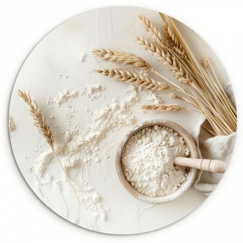 Quadro rotondo - Fiore - Legno - Grano