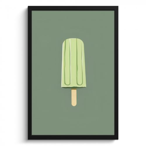 KitchenYeah - Cucina - Cornice per foto - Verde - Gelato all'acqua - Bastoncino - Illustrazione