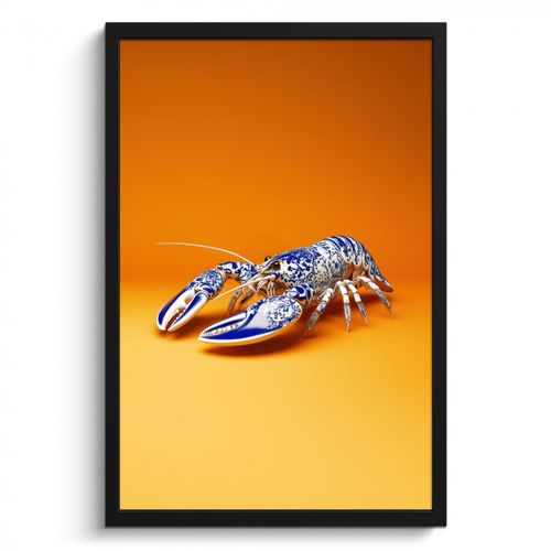 KitchenYeah - Cucina - Cornice per foto - Aragosta - Blu Delft - Scudo - Resistente - Arancione