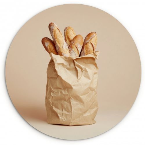 Quadro rotondo - Baguette - Pane - Baguette - Beige