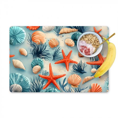Tovagliette - Stella marina - Conchiglie - Illustrazione - Sabbia