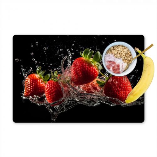 Tovagliette - Fragole - Frutta - Rosso - Acqua - Nero