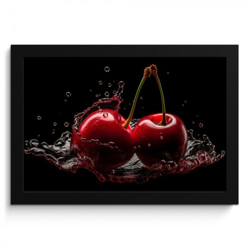 KitchenYeah - Cucina - Cornice per foto - Ciliegia - Rosso - Frutta - Acqua - Nero