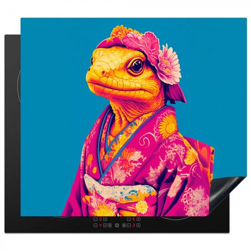 Protezione piano induzione - Corona di fiori - Lucertola - Kimono - Viola