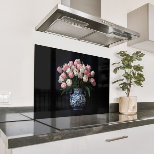 Parafango in alluminio - Fiori - Rosa - Tulipani - Vaso