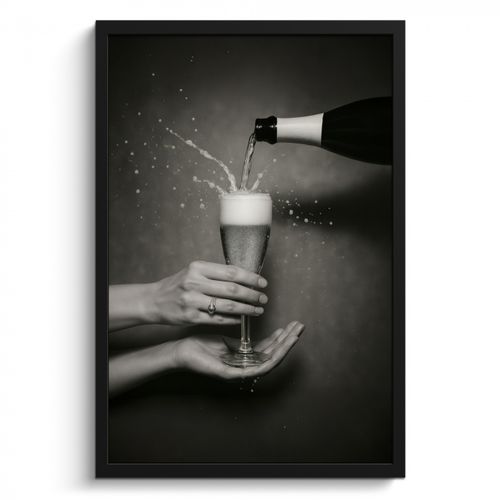 KitchenYeah - Cucina - Cornice per foto - Bottiglia di champagne - Vetro - Minimalista - Spruzzi
