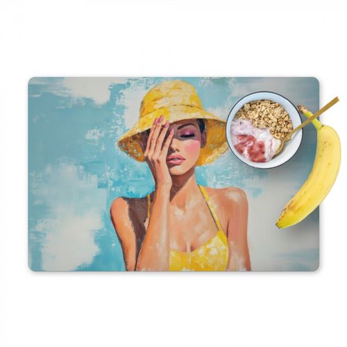 Pittura - Donna - Cappello - Giallo