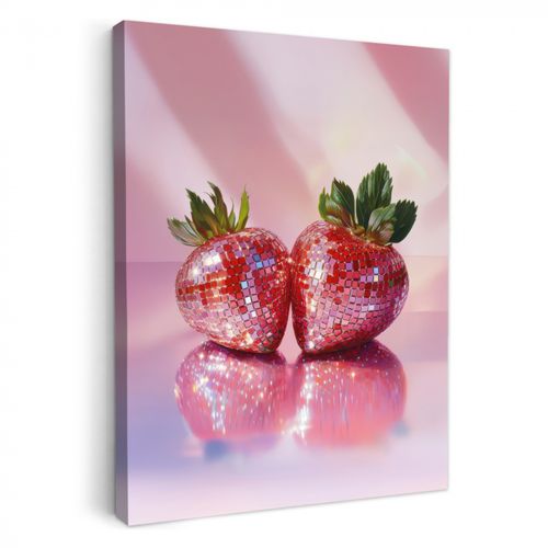 Dipinti su tela - Disco - Frutta - Glitter - Fragola