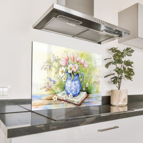 Parafango in alluminio - Vaso - Blu Delft - Margherite