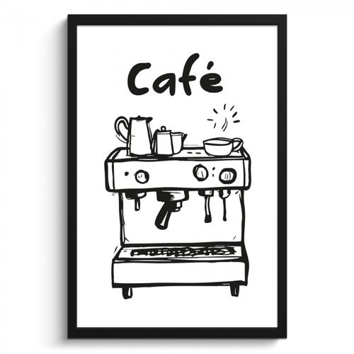 KitchenYeah - Cucina - Cornice per foto - Illustrazione - Caffè - Macchina per il caffè - Tazze