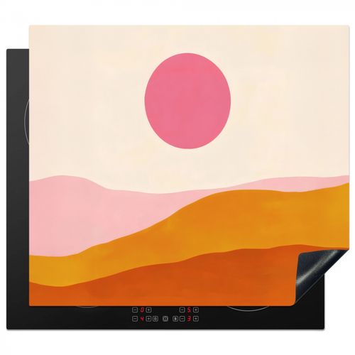 Protezione piano induzione - Sole - Colline - Astratto - Rosa