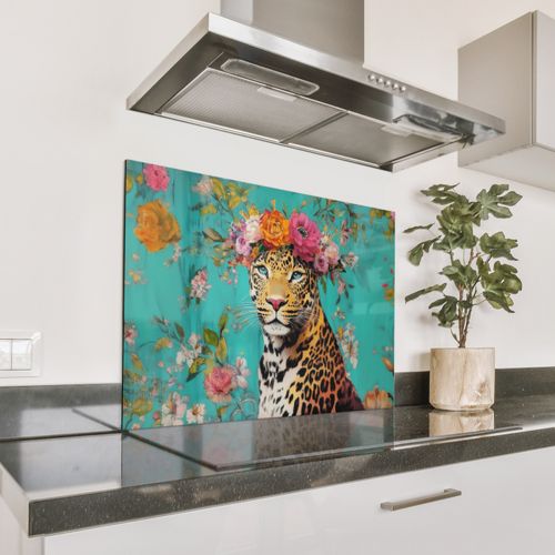 Parafango in alluminio - Leopardo - Fiori - Corona