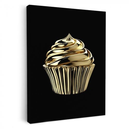 Dipinti su tela - Cupcake - Cibo - Oro - Nero