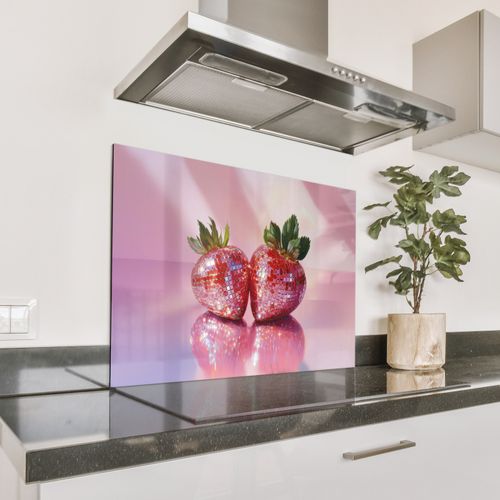 Parafango in alluminio - Disco - Frutta - Glitter - Fragola
