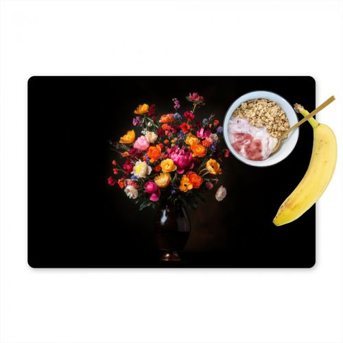 Tovagliette - Colorato - Bouquet - Vaso - Marrone scuro