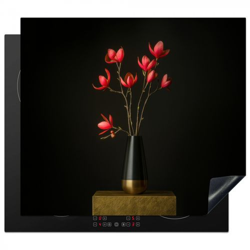 Protezione piano induzione - Rosso - Fiori - Vaso