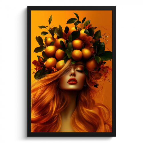 KitchenYeah - Cucina - Cornice per foto - Donna - Limoni - Fiore - Giallo