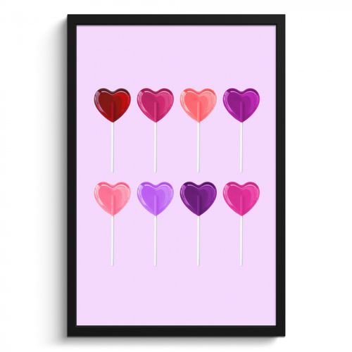 KitchenYeah - Cucina - Cornice per foto - Lecca-lecca - Cuore - Rosa - Caramella
