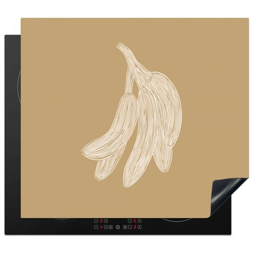 Protezione piano induzione - Banane - Beige - Disegno a linee - Minimalista