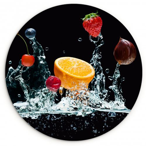 Quadro rotondo - Esplosione della cascata di frutta