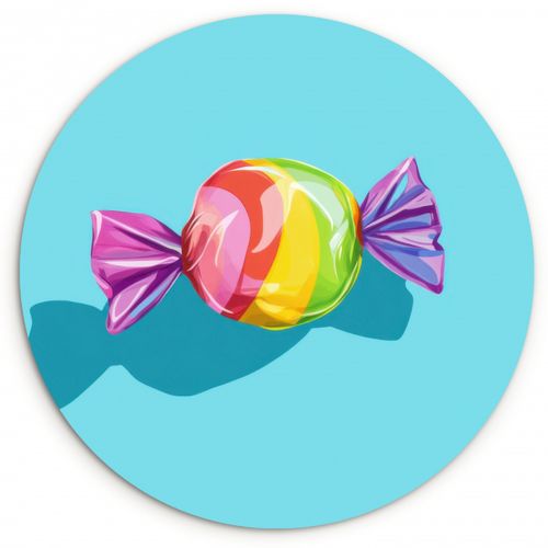Quadro rotondo - Blu - Caramelle - Arcobaleno