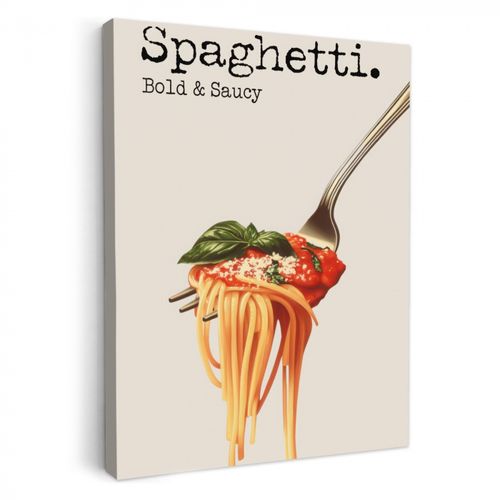 Dipinti su tela - Spaghetti - salsa di pomodoro - parmigiano