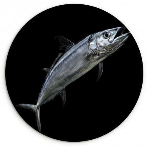 Quadro rotondo - Sgombro - Pesce - Nero