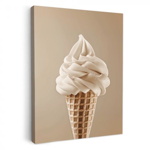 Dipinti su tela - Gelato - Gelato soft - Cremoso - Corno - Beige