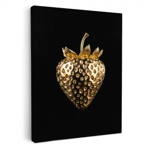 Dipinti su tela - Fragola - Oro - Nero - Cromo