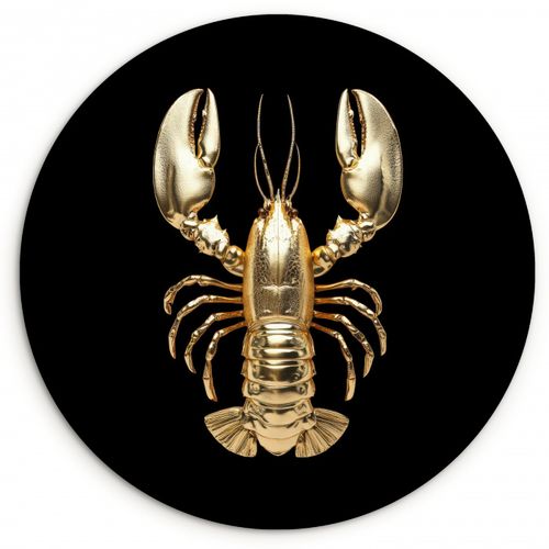 Quadro rotondo - Cancro - Oro - Struttura - Nero