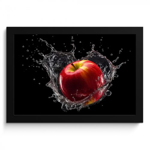 KitchenYeah - Cucina - Cornice per foto - Mela - Rosso - Acqua - Nero - Frutta