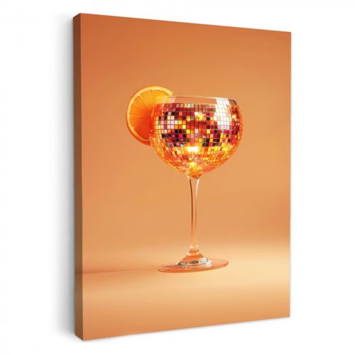 Dipinti su tela - Bevanda - Arancione - Glitter - Disco
