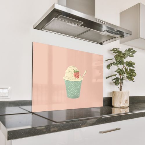 Parafango in alluminio - Vassoio - Gelato - Fragola - Rosa
