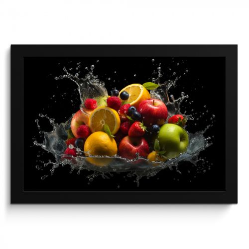 KitchenYeah - Cucina - Cornice per foto - Frutta - Mela - Arancia - Frutti rossi - Acqua