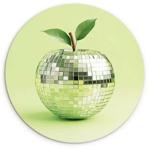 Quadro rotondo - Verde - Discoteca - Decorazione - Mela
