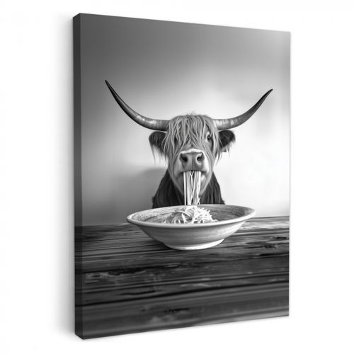 Dipinti su tela - Highlander scozzese - Spaghetti - Animali - Bianco e nero