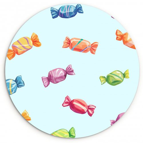 Quadro rotondo - Blu - Motivo - Caramelle