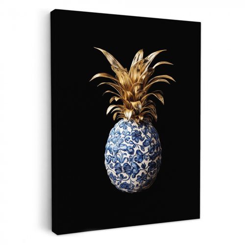 Dipinti su tela - Ananas - Motivo floreale - Oro - Delftware