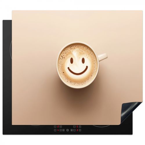 Protezione piano induzione - Caffè - Schiuma di latte - Sorriso - Beige