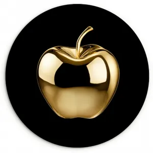 Quadro rotondo - Mela - Oro - Cromo - Nero