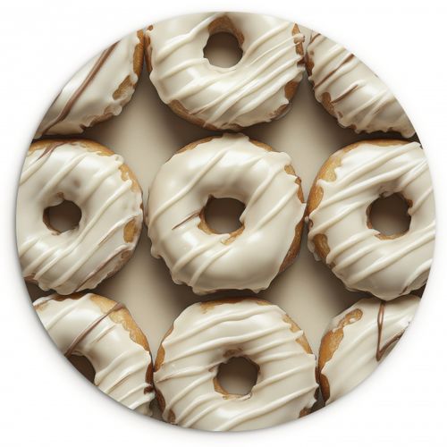 Quadro rotondo - Ciambelle - Cioccolato - Bianco - Beige
