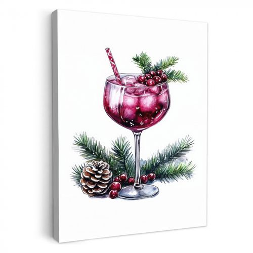 Dipinti su tela - Inverno - Cocktail - Decorazione - Bevande - Natale