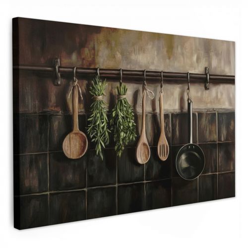 Dipinti su tela - Utensili da cucina - Rustico - Piastrelle - Spezie