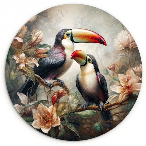 Quadro rotondo - Incontro tropicale